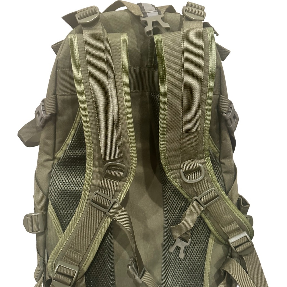 Rugged Olive Backpack With Flag Patch - image 2